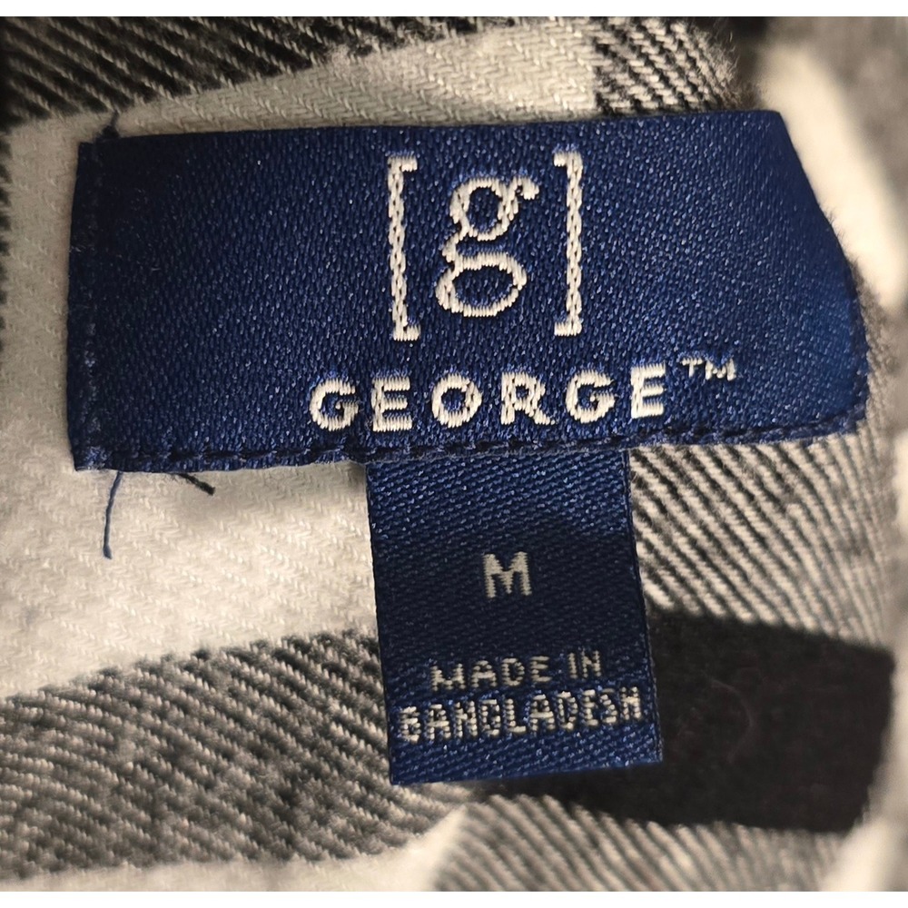 Black White Buffalo Plaid Flannel Shirt M Grunge Skater Streetwear Workwear - Picture 3 of 3